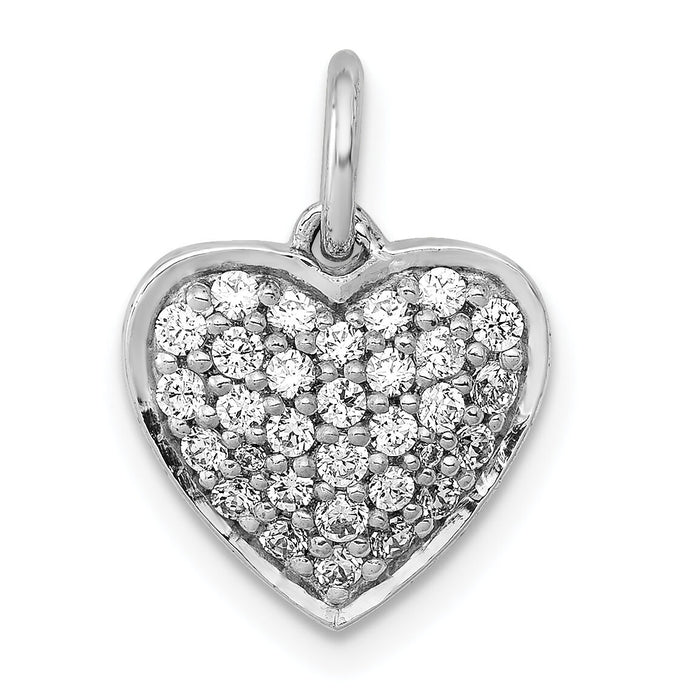 14k White Gold 3/8ct. Diamond Heart Pendant-PM4875-040-WA