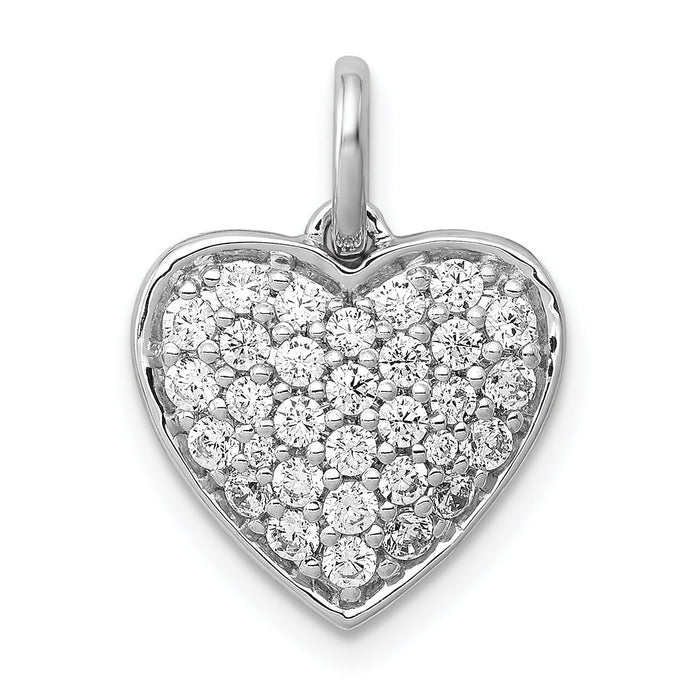 14k White Gold 5/8ct. Diamond Heart Pendant-PM4877-062-WA