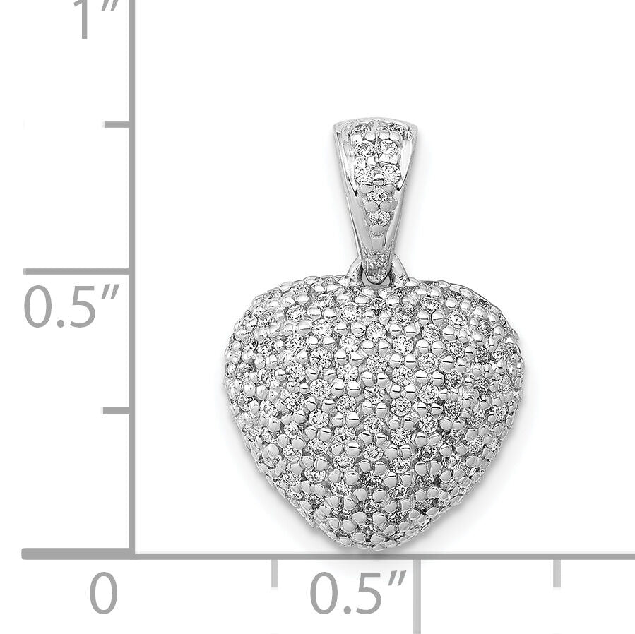 14k White Gold 3/8ct. Diamond Heart Pendant-PM4880-040-WA
