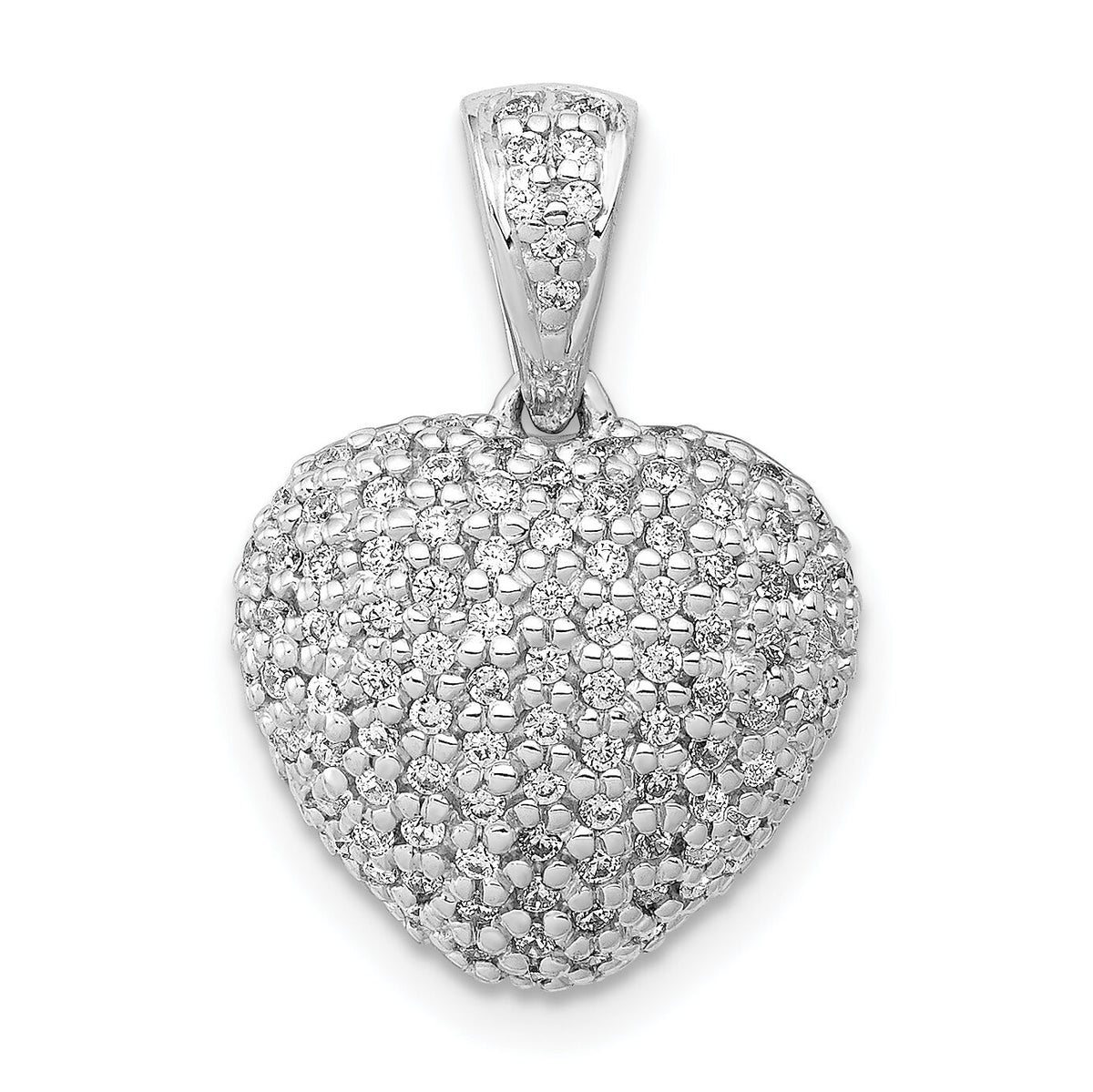 14k White Gold 3/8ct. Diamond Heart Pendant-PM4880-040-WA