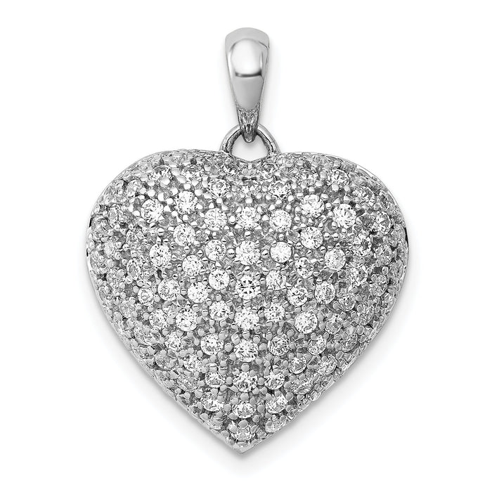 14k White Gold 1ct. Diamond Fancy Heart Pendant-PM4883-100-WA