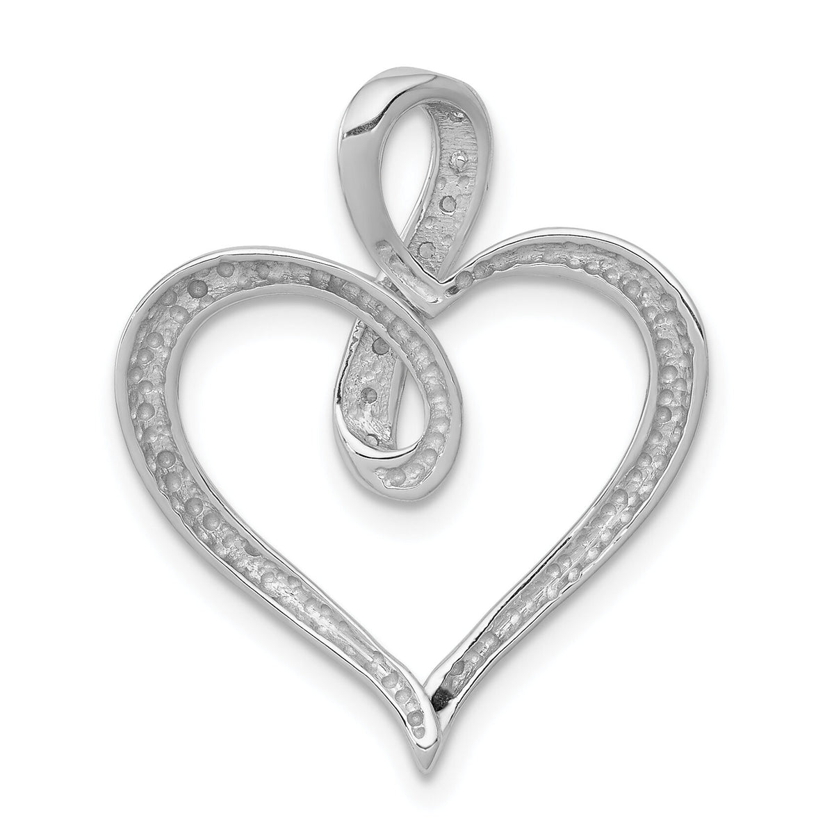 14k White Gold 1/20ct. Diamond Heart and Infinity Pendant-PM4884-005-WA
