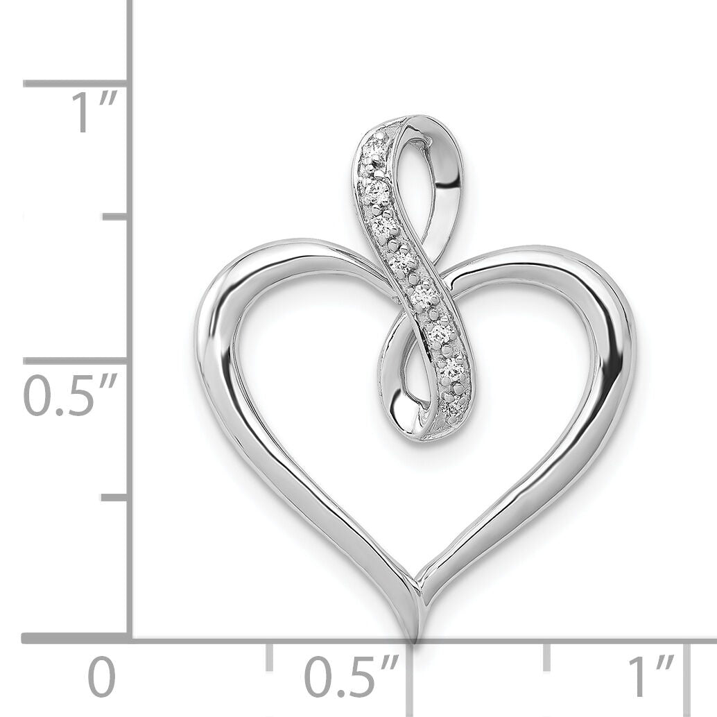 14k White Gold 1/20ct. Diamond Heart and Infinity Pendant-PM4884-005-WA