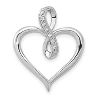 14k White Gold 1/20ct. Diamond Heart and Infinity Pendant-PM4884-005-WA