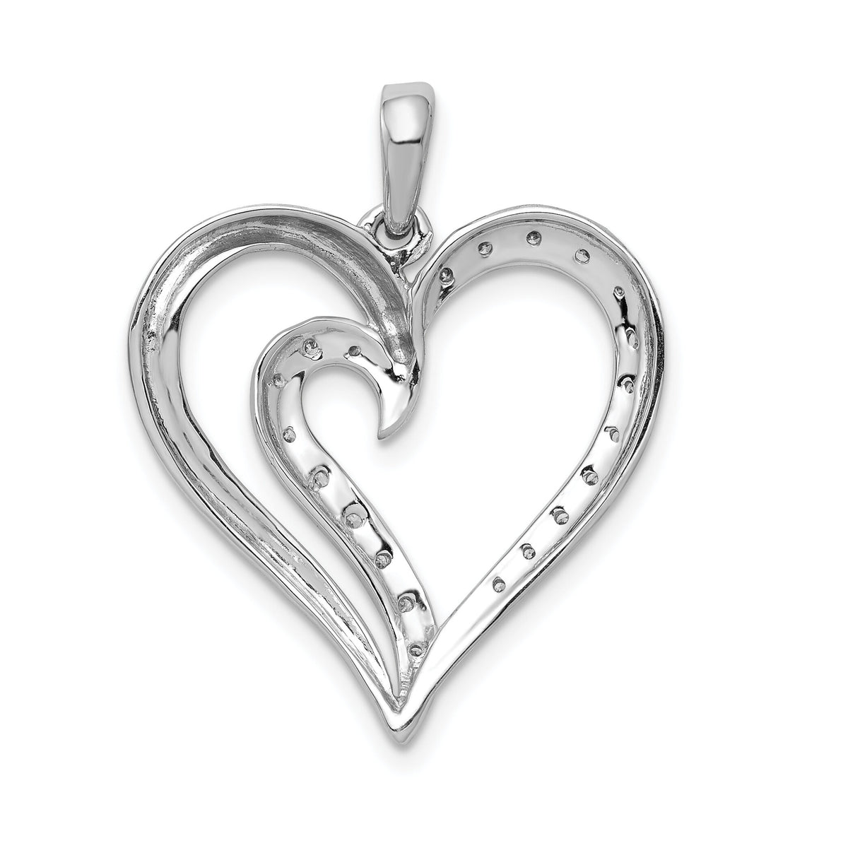 14k White Gold 1/10ct. Diamond Heart Pendant-PM4885-010-WA