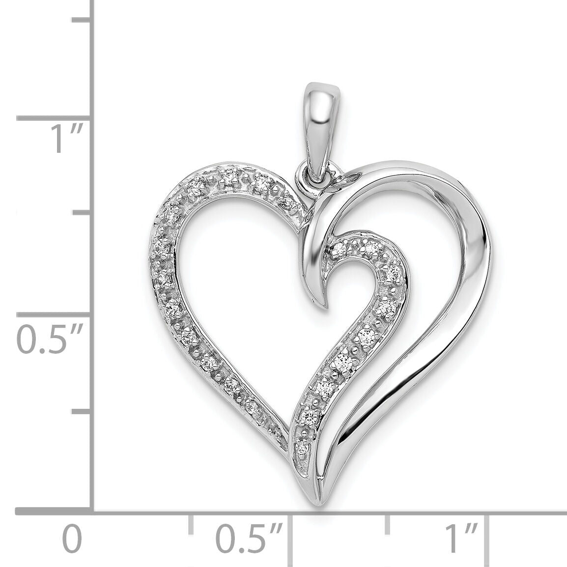 14k White Gold 1/10ct. Diamond Heart Pendant-PM4885-010-WA