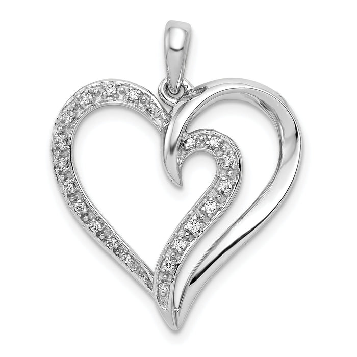 14k White Gold 1/10ct. Diamond Heart Pendant-PM4885-010-WA