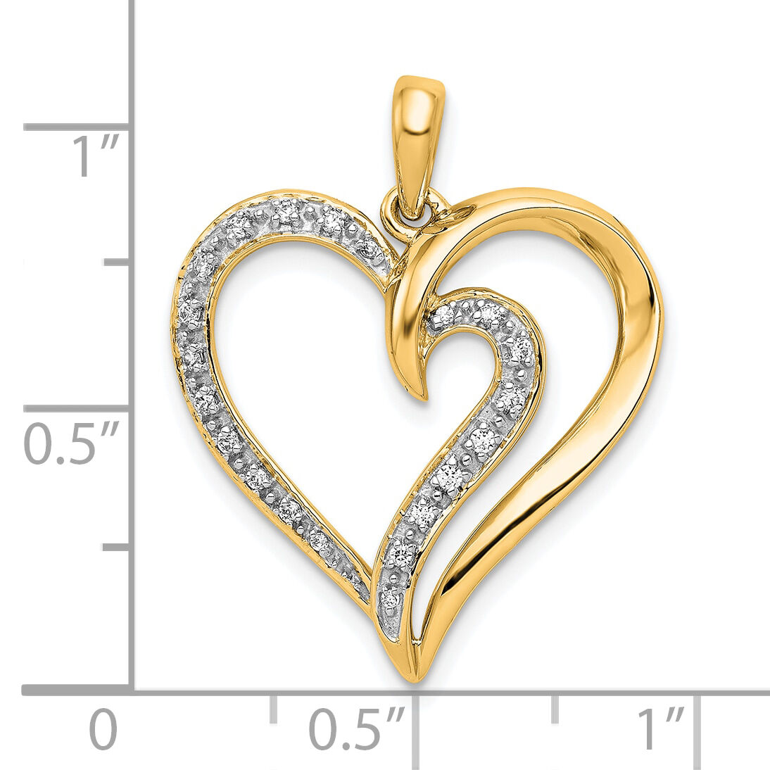 14k 1/10ct. Diamond Heart Pendant-PM4885-010-YA