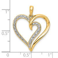 14k 1/10ct. Diamond Heart Pendant-PM4885-010-YA