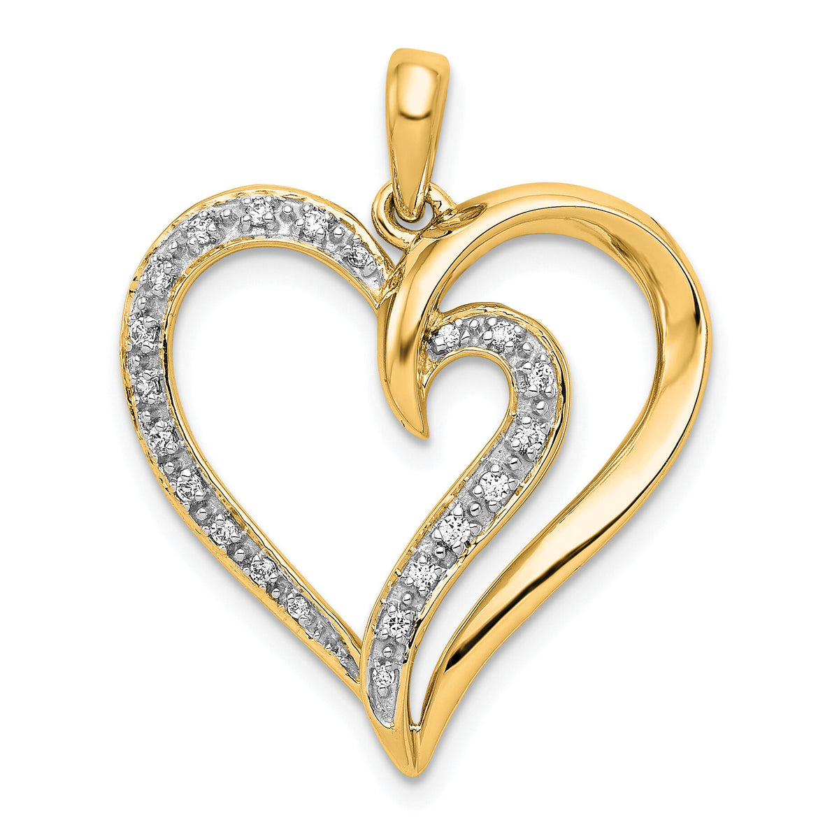 14k 1/10ct. Diamond Heart Pendant-PM4885-010-YA