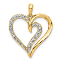 14k 1/10ct. Diamond Heart Pendant-PM4885-010-YA