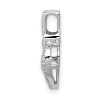 14k White Gold 1/5ct. Diamond Fancy Double Heart Chain Slide-PM4886-020-WA