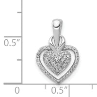 14k White Gold 1/5ct. Diamond Fancy Double Heart Chain Slide-PM4886-020-WA