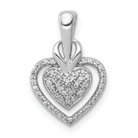 14k White Gold 1/5ct. Diamond Fancy Double Heart Chain Slide-PM4886-020-WA