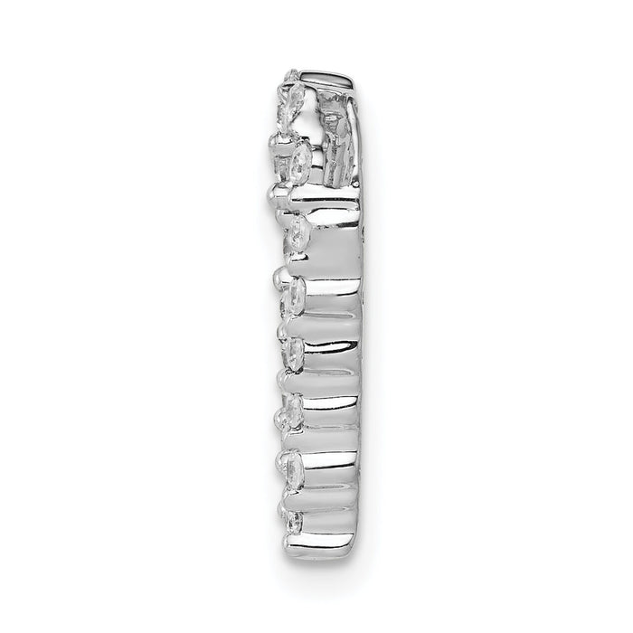 14k White Gold 1/5ct. Diamond Heart Chain Slide-PM4887-020-WA