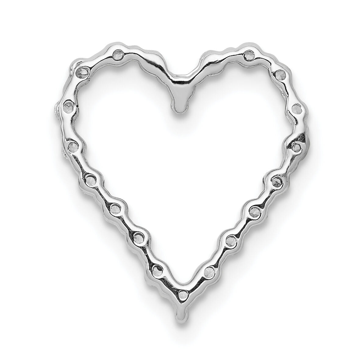14k White Gold 1/5ct. Diamond Heart Chain Slide-PM4887-020-WA