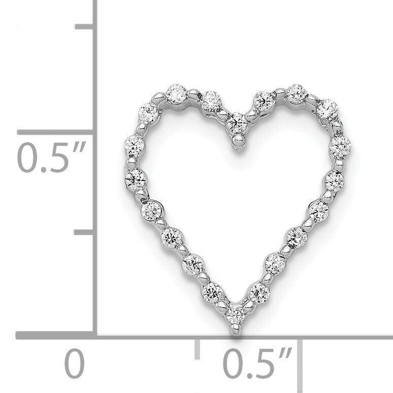 14k White Gold 1/5ct. Diamond Heart Chain Slide-PM4887-020-WA