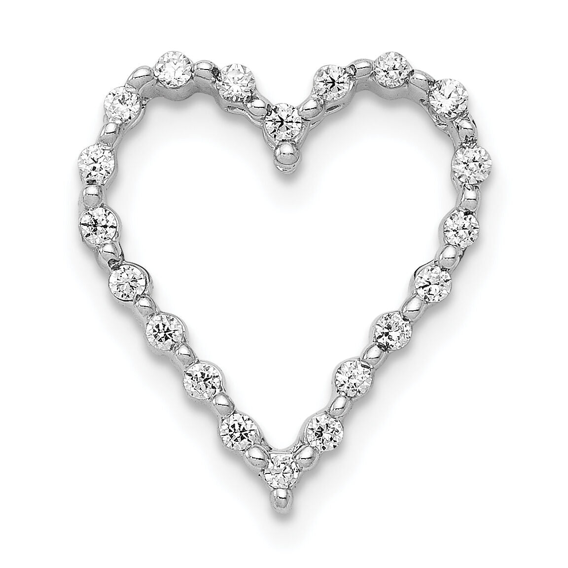14k White Gold 1/5ct. Diamond Heart Chain Slide-PM4887-020-WA