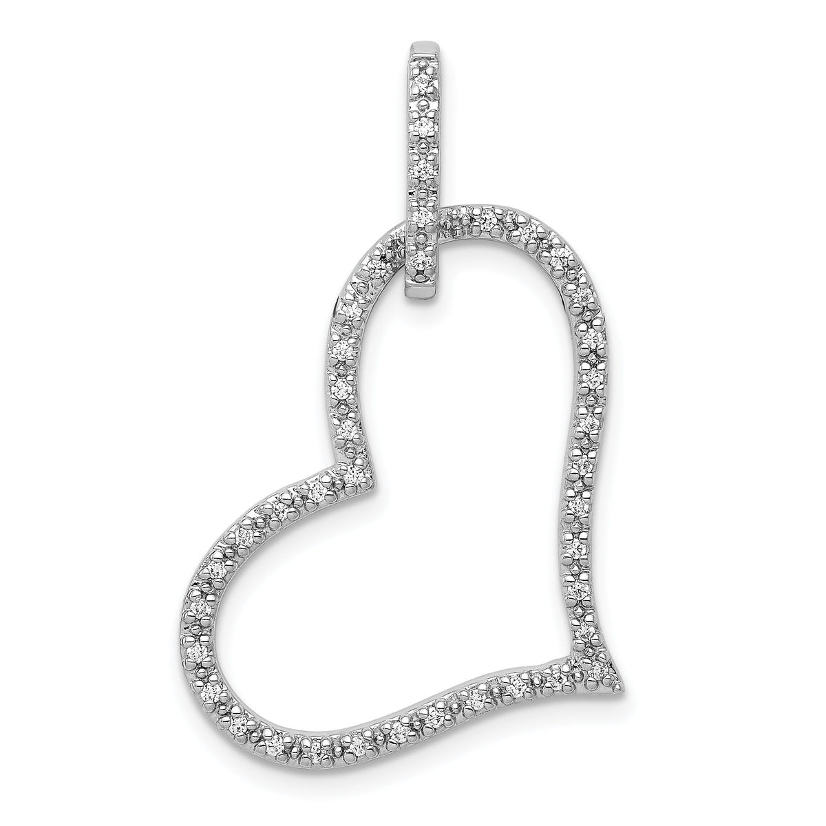 14k White Gold 1/6ct. Diamond Heart Pendant-PM4888-015-WA