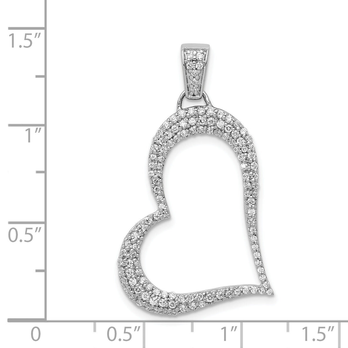 14k White Gold 1/2ct. Diamond Heart Pendant-PM4889-050-WA