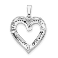 14k White Gold 1/20ct. Blue and White Diamond Heart Pendant-PM4890-005-WA