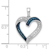 14k White Gold 1/20ct. Blue and White Diamond Heart Pendant-PM4890-005-WA
