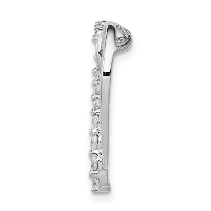 14k White Gold 1/6ct. Diamond Heart Chain Slide-PM4892-016-WA