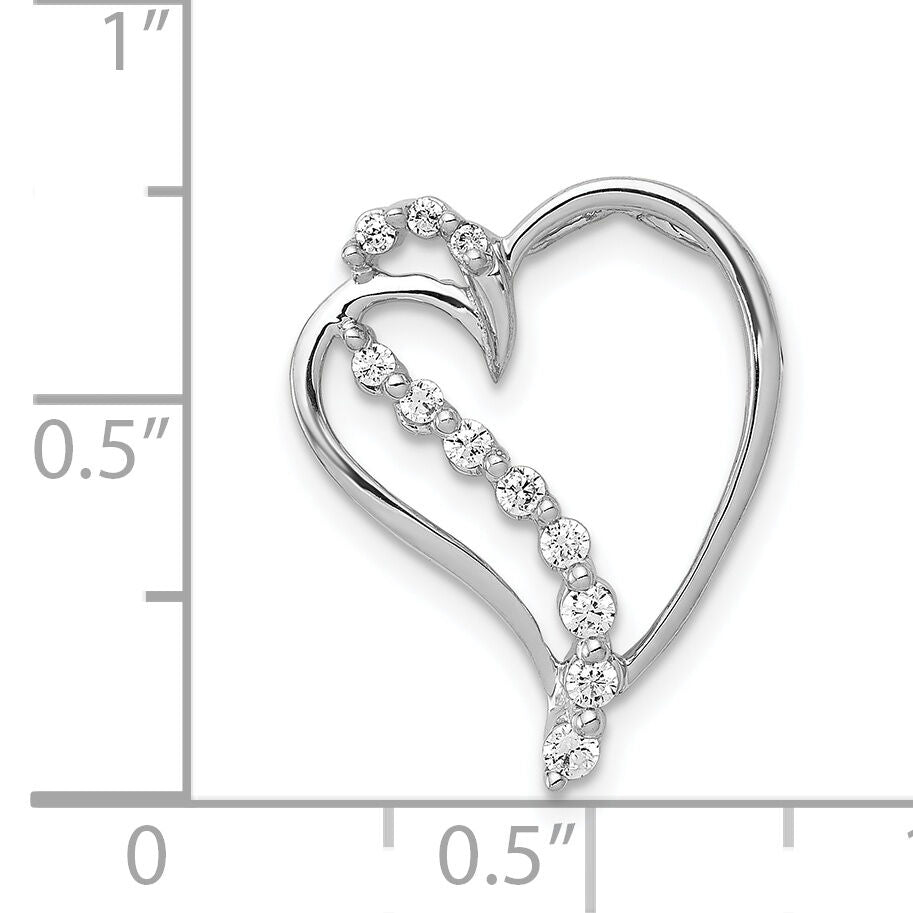14k White Gold 1/6ct. Diamond Heart Chain Slide-PM4892-016-WA