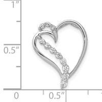 14k White Gold 1/6ct. Diamond Heart Chain Slide-PM4892-016-WA