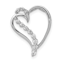 14k White Gold 1/6ct. Diamond Heart Chain Slide-PM4892-016-WA