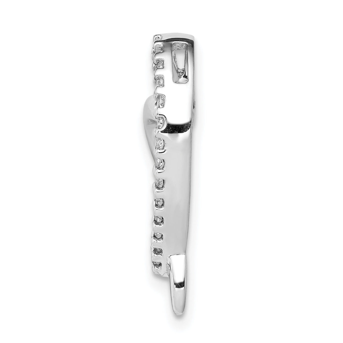 14k White Gold 1/10ct. Diamond Heart Chain Slide-PM4893-010-WA