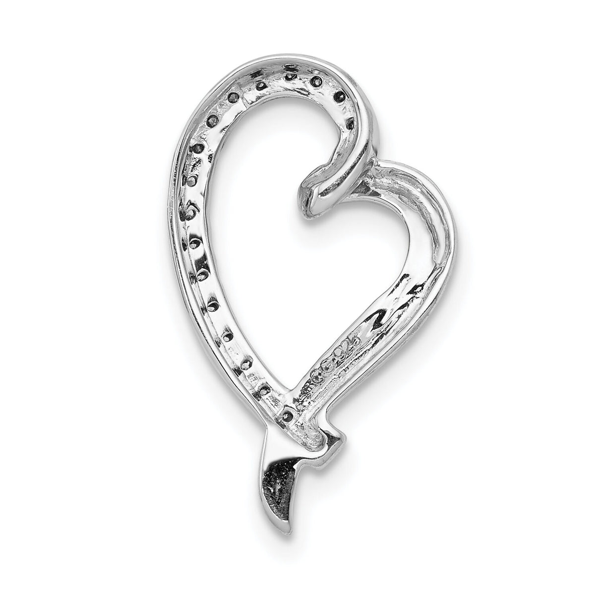 14k White Gold 1/10ct. Diamond Heart Chain Slide-PM4893-010-WA