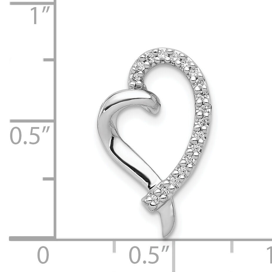 14k White Gold 1/10ct. Diamond Heart Chain Slide-PM4893-010-WA