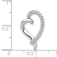 14k White Gold 1/10ct. Diamond Heart Chain Slide-PM4893-010-WA