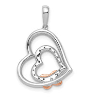 14k White and Rose Gold 1/15ct. Diamond Entwined Hearts Pendant-PM4897-008-WA