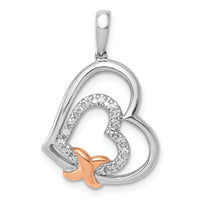 14k White and Rose Gold 1/15ct. Diamond Entwined Hearts Pendant-PM4897-008-WA