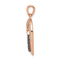 14k Rose Gold Champagne and White Diamond Hearts Pendant-PM4899-020-RA