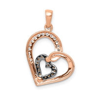 14k Rose Gold Champagne and White Diamond Hearts Pendant-PM4899-020-RA