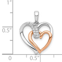 14k White and Rose Gold 1/20ct. Diamond Double Heart Pendant-PM4901-005-WRA