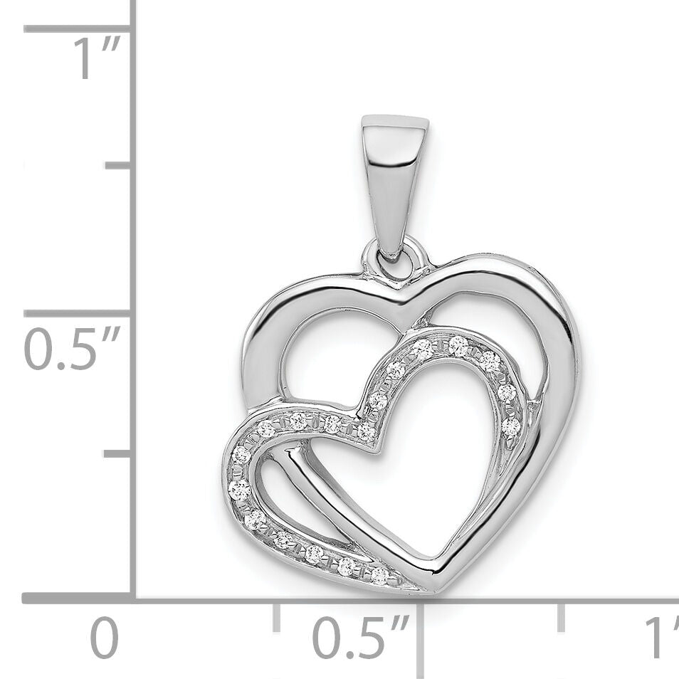 14k White Gold Diamond Entwined Hearts Pendant-PM4902-005-WA