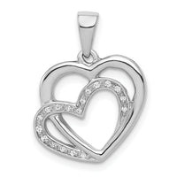 14k White Gold Diamond Entwined Hearts Pendant-PM4902-005-WA