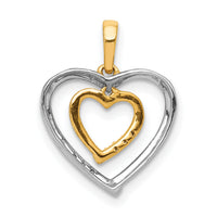 14kt Two-tone Heart Charm Diamond Heart Pendant-PM4903-003-WYA