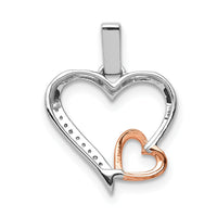 14k White and Rose Gold 1/20ct. Diamond Double Hearts Pendant-PM4905-005-WRA