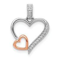 14k White and Rose Gold 1/20ct. Diamond Double Hearts Pendant-PM4905-005-WRA