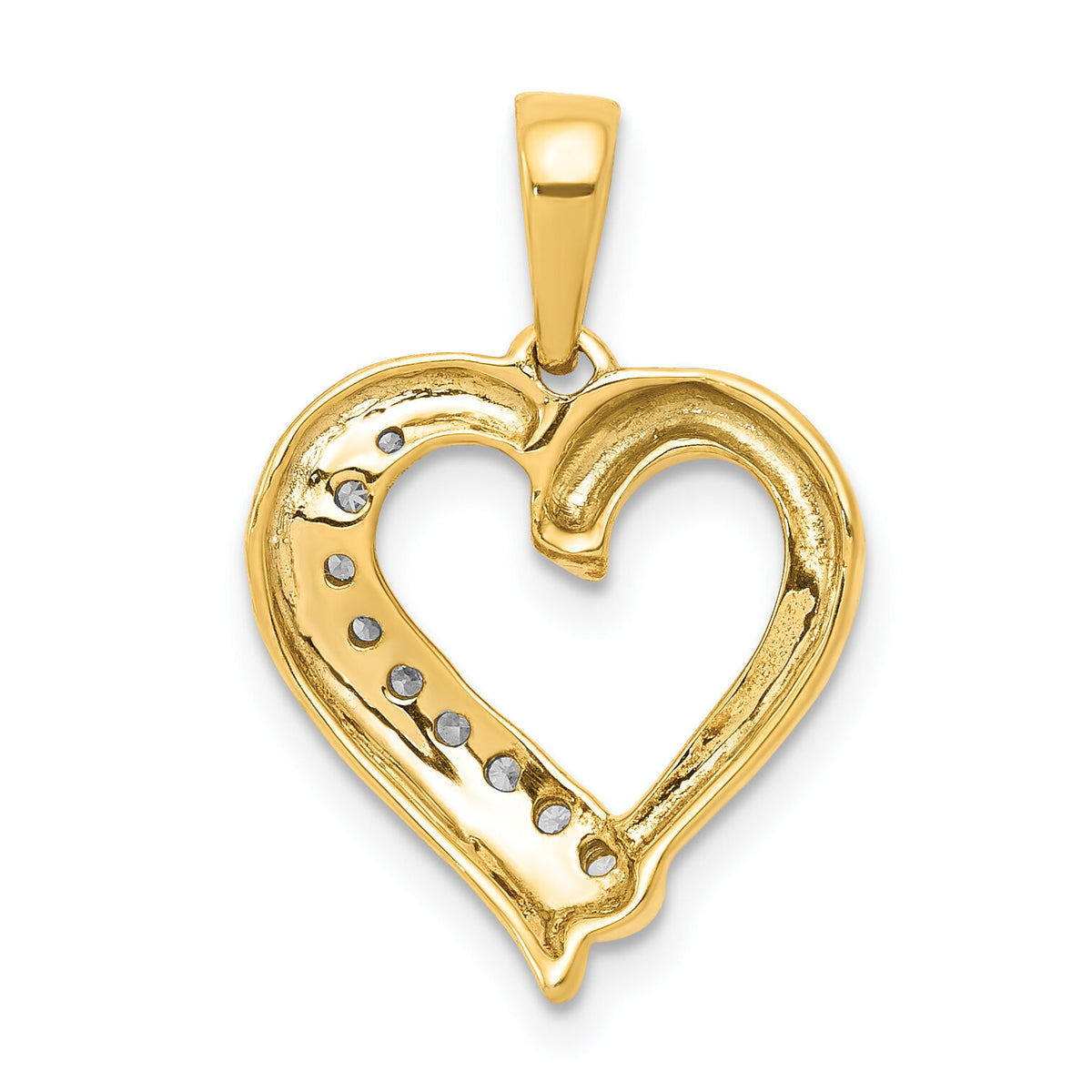 14k 1/10ct. Diamond Heart Pendant-PM4907-010-YA