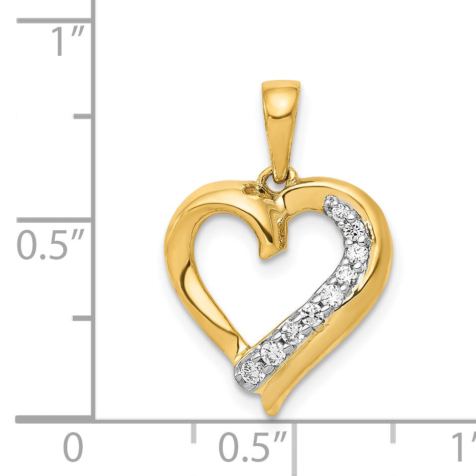 14k 1/10ct. Diamond Heart Pendant-PM4907-010-YA