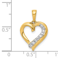14k 1/10ct. Diamond Heart Pendant-PM4907-010-YA