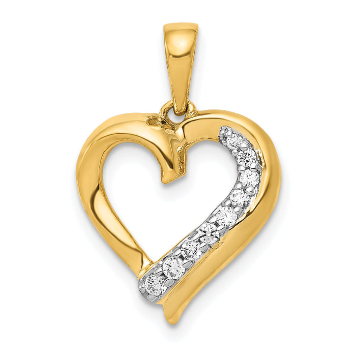14k 1/10ct. Diamond Heart Pendant-PM4907-010-YA