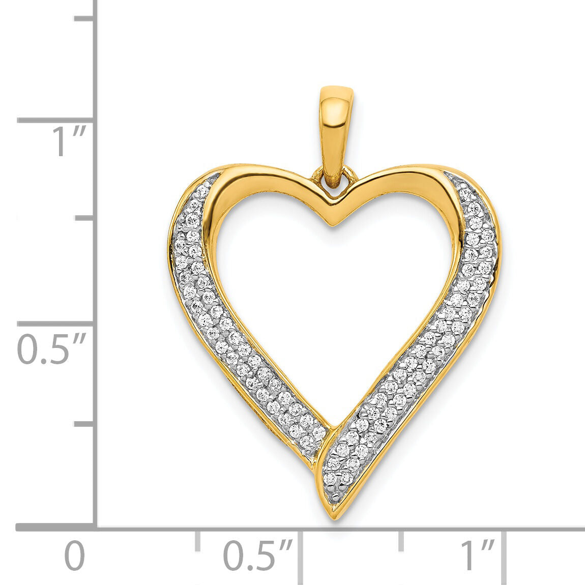 14k 1/4ct. Diamond Heart Pendant-PM4908-025-YA