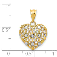 14k and White Rhodium 1/2pt Diamond Heart Pendant-PM4910-001-YA